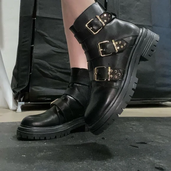 Shoe the bear Franka black leather boots size 6.5 US and EU 37! - Picture 2 of 8